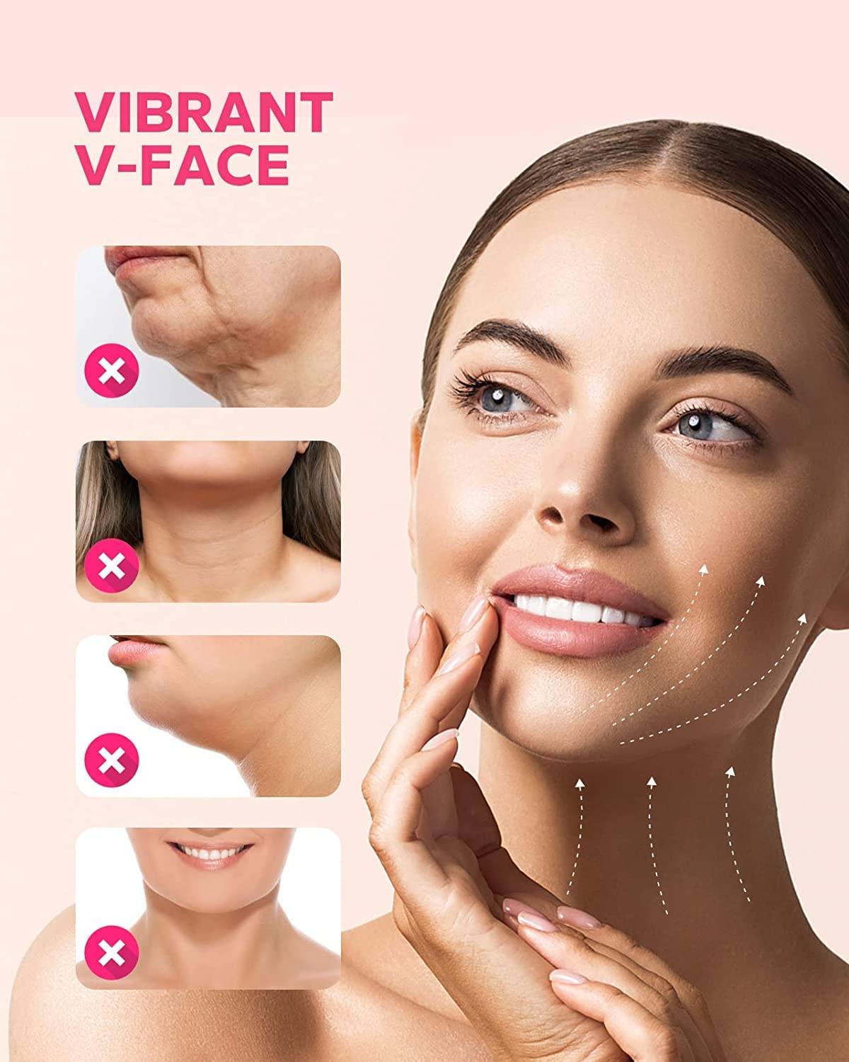 FairyFace Reusable V Line Lifting Mask, Double Chin Reducer, Chin Strap, Face Belt, Lift and Tighten the Face to Prevent Sagging, Create a V Shaped Face Full of Vitality