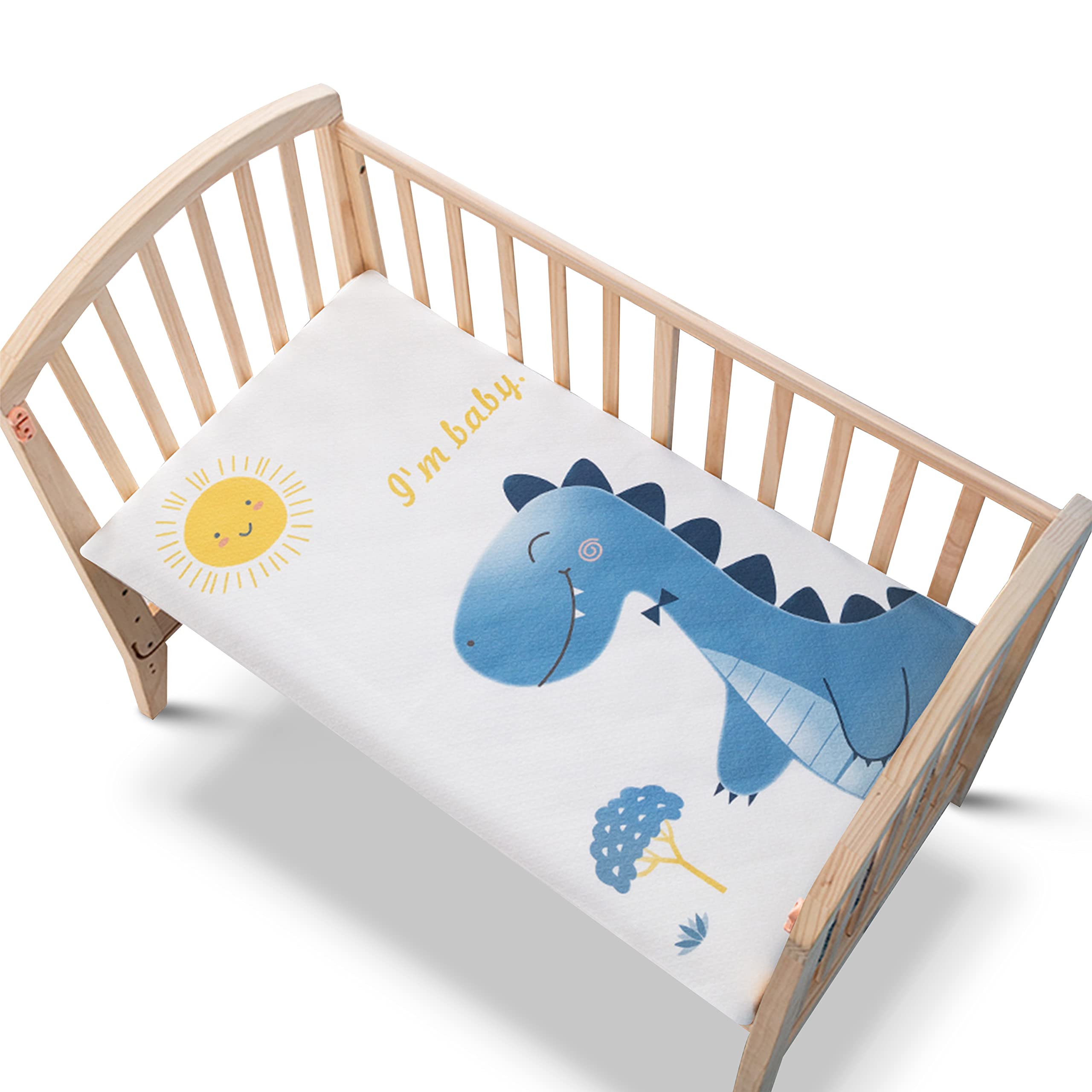 Waterproof Washable Bed Pads- Potty Training - 4-Layer of Pure Cotton - Mattress Protector Crib, Incontinence (35 x 28 in) (Dinosaur)