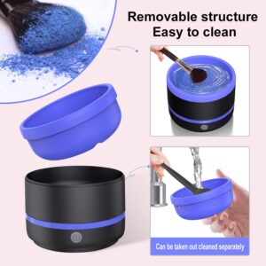 Makeup Brush Cleaner Machine,Electric Makeup Brush Cleaner,Automatic Makeup Brush Cleaner Cleanser Tools,USB Cosmetic Brush Cleaning Machine for Liquid Foundation,Contour,Eyeshadow Brushes Blue