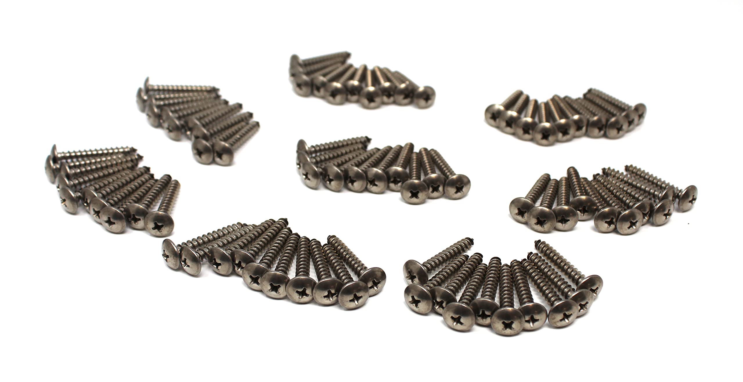 10 x1-1/4" SS Phillips Truss Head Screw Set 80 Piece Dock Bumper Edging Piling Cone Fastener