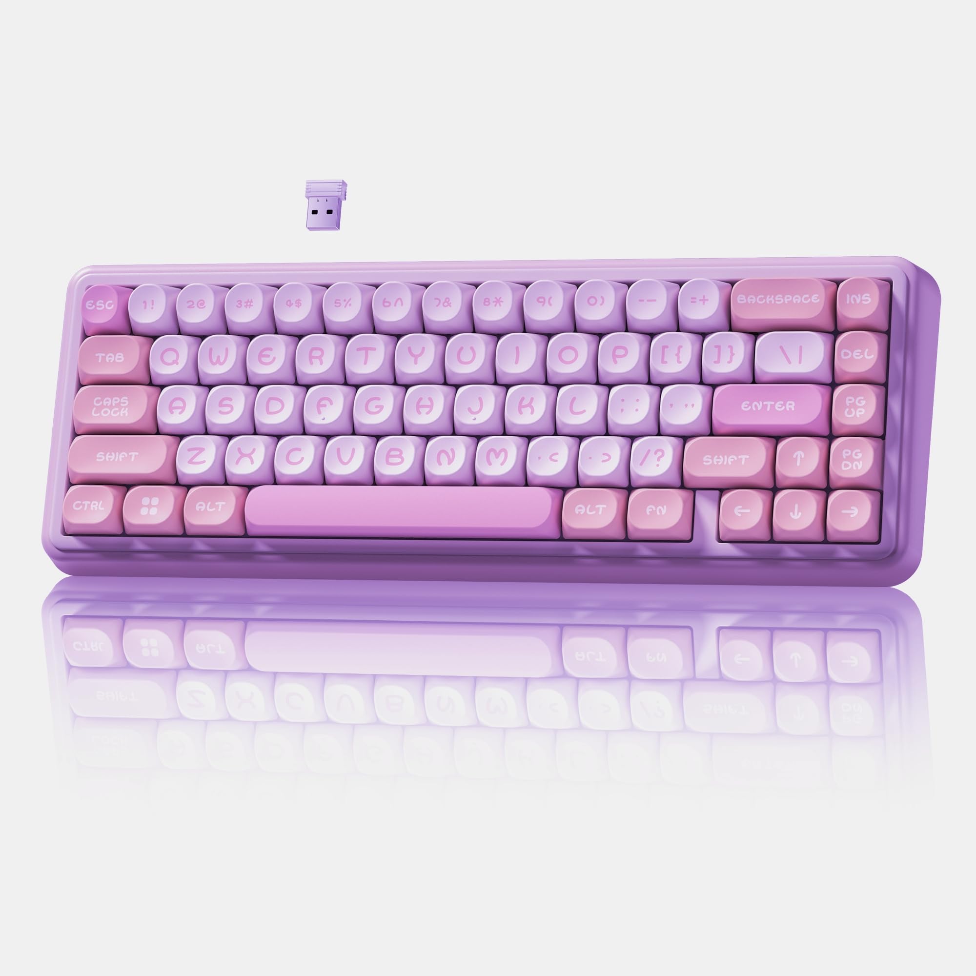 Womier WK60 60% Keyboard, Wireless Mechanical Gaming Keyboard Hot Swappable Gasket, RGB Backlit for Bluetooth/2.4GHz/USB-C, MOA PBT Keycaps, Pre-lubed POM Switches