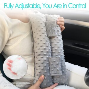 Hysterectomy Pillow with Pocket for Hot Cold Pack, After Surgery Hysterectomy Recovery Must Haves Car Seatbelt Pillows Gifts Abdominal Tummy Tuck Belly Cushion Minky Dot Light Gray