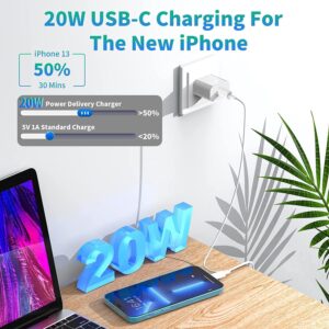 【MFi Certified】iPhone 14 Fast Charger, Linocell 3Pack 20W USB-C PD Power Wall Charger Block+3Pack 6FT Type-C to Lightning Cable Compatible with for iPhone 14 13 12 11 Pro Max/XS Max/Mini/XR/8/SE/iPad