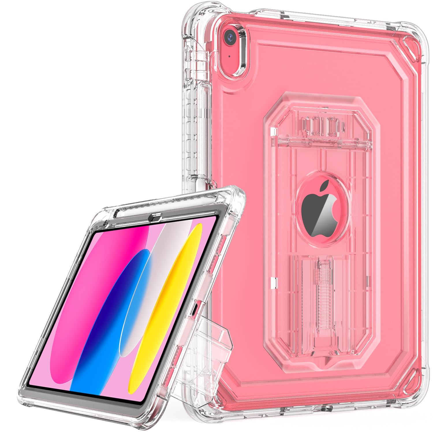 Cantis Case for iPad 10th Generation 10.9 Inch 2022/ iPad Cover 10th Generation with Pencil Holder & Kickstand, Dual Layer Shockproof Protective Case for ipad 10.9 case, Clear