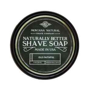 MNSC Old Faithful Artisan Small Batch Shave Soap for a Naturally Better Shave - Smooth Shave, Hypoallergenic, Prevent Nicks, Cuts, and Razor Burn, Handcrafted in USA, All-Natural, Plant-Derived