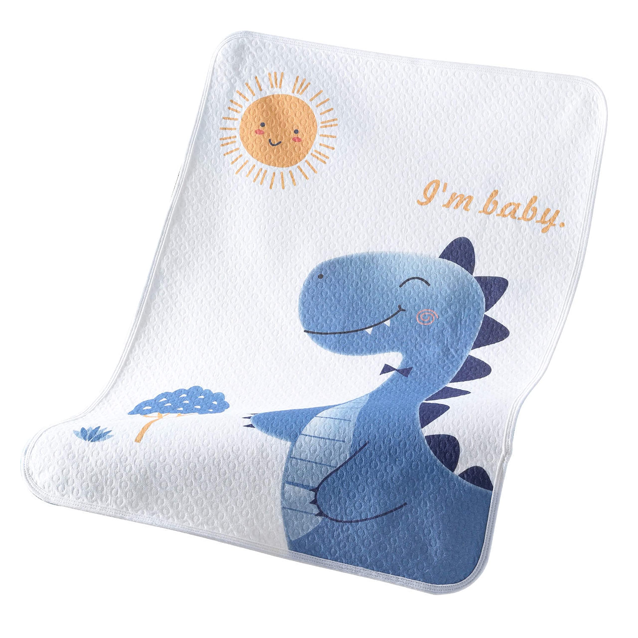 Waterproof Washable Bed Pads- Potty Training - 4-Layer of Pure Cotton - Mattress Protector Crib, Incontinence (35 x 28 in) (Dinosaur)