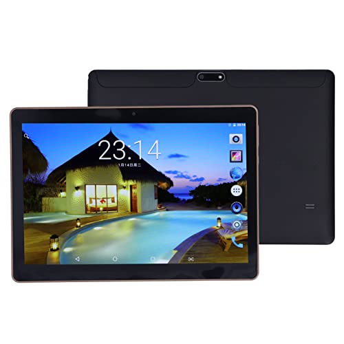 10.1in Tablet, Octa Core 0.3MP Front 2MP Rear CNC High Gloss Edge Body Touchscreen Tablet with USB Cable for Study (US Plug)