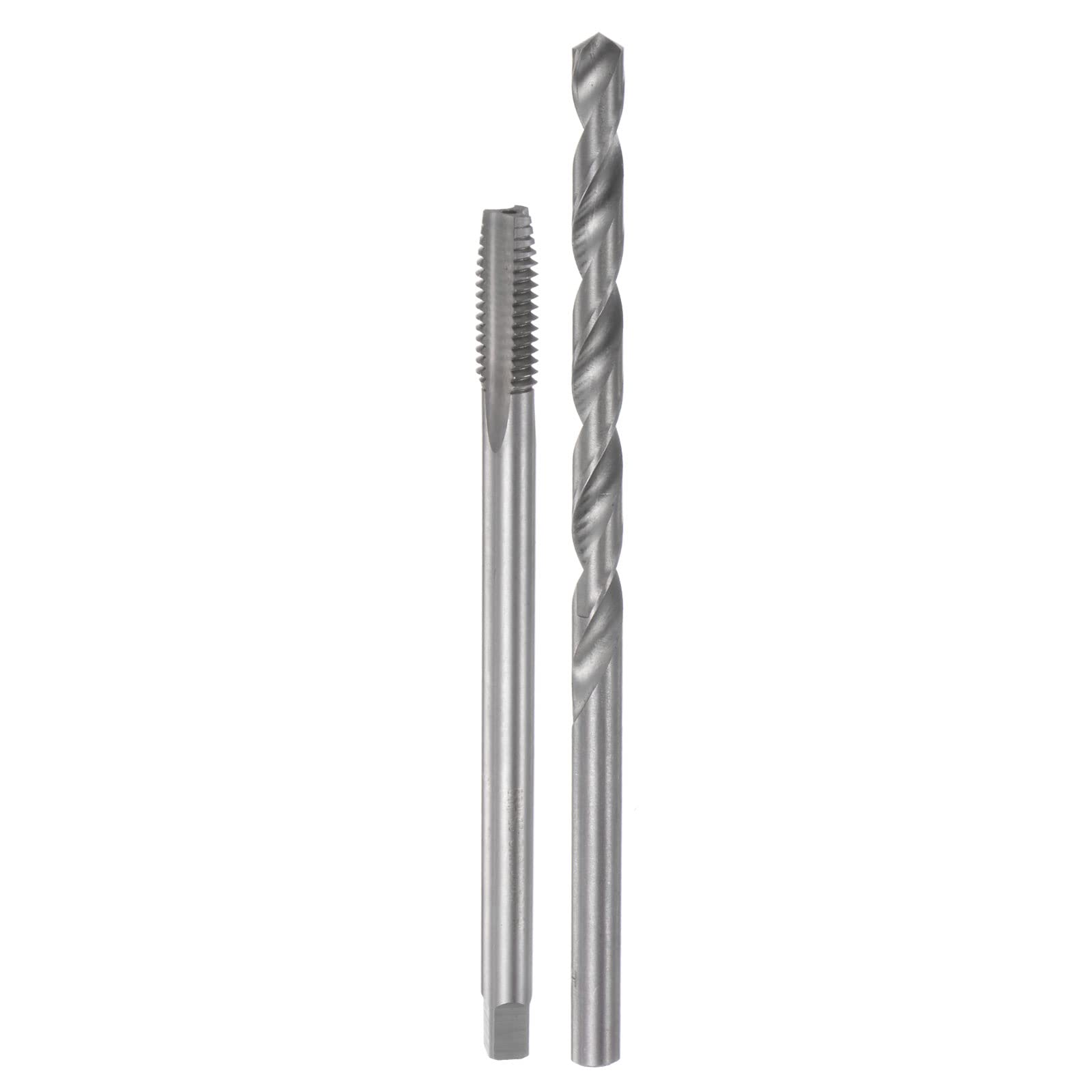 uxcell Tap & Bit Sets, 3/8-16 UNC H2 Straight Flute Machine Thread Milling Tap Extra Long, 8mm High Speed Steel (HSS) Twist Drill Bit