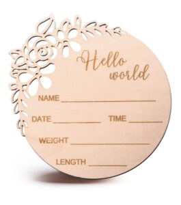 wooden baby announcement sign