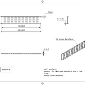 Ferstnor 2U Steel Blank Panel Vented for 19 inch Server Rack Durable Mount Spacer for Network Cabinet 5 Pack Complete with Installation Hardware and Cable Tie