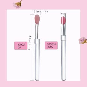 ELESDA Lip Brush, Silicone Lip Applicator Reusable 3PCS Lip Mask Applicator, Silicone Lip Brush Retractable Lip Gloss Balm Applicator Eyeshadow Lip Scrub Brush Applicator Lip Applicators Disposable