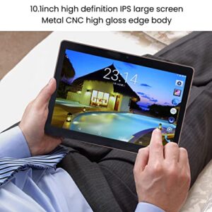 10.1in Tablet, Octa Core 0.3MP Front 2MP Rear CNC High Gloss Edge Body Touchscreen Tablet with USB Cable for Study (US Plug)