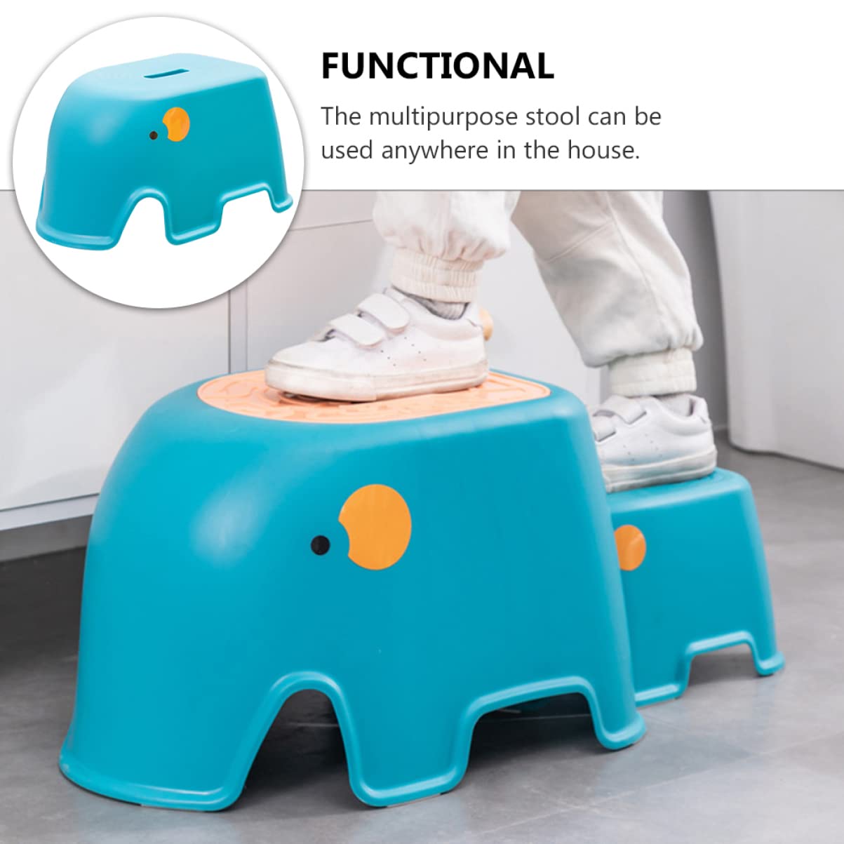 Housoutil Kids Step Stool 2pcs Children's Step Stool Pp Baby Combination Mini Kids Step Stools