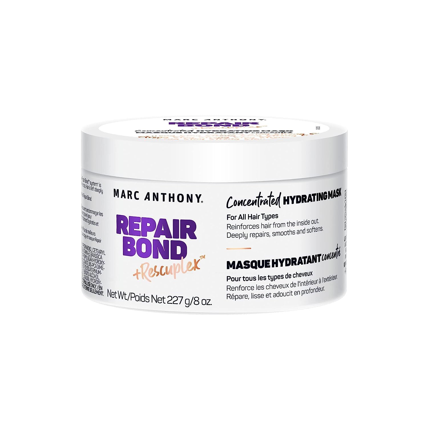 Marc Anthony Repairing Hair Mask, Repair Bond +Rescuplex - Repairs, Strengthens & Maintains Bonds within Hair - Eliminates Frizz, Flyaways & Reduce Breakage - Dry & Damaged Hair Professional Treatment