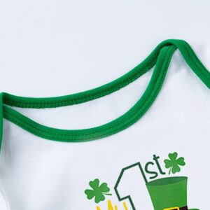 Zusnxaxe Infant Baby Girl My 1st St. Patrick's Day Outfit Short Sleeve Shamrock Bodysuit and Green Tutu Dress Bow Headband 3Pcs Clothes 3-6 Months