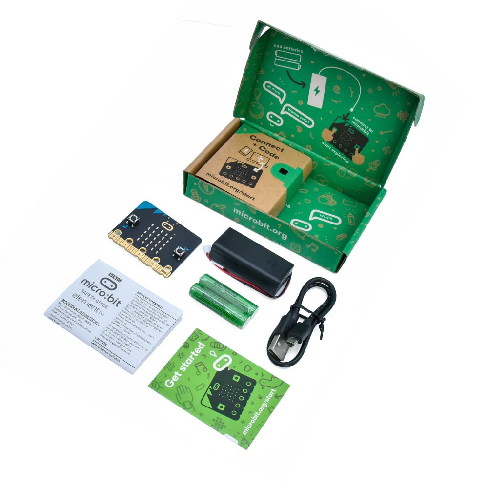 KEYESTUDIO Micro:bit V2 Go Kit Original Micro bit V2 Starter Kit, with Microbit v2.2, Battery Holder, Micro USB Cable