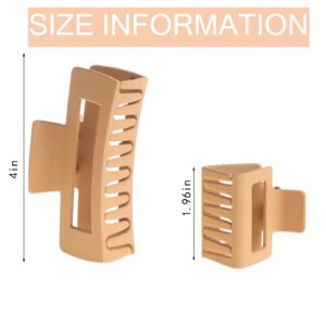 Alemaky 12 Pack Square Claw Clips, Big and Small Neutral Rectangle Hair Non-slip Matte Large Clips for Women,Strong Hold jaw clip Thick Thin