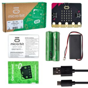 keyestudio micro:bit v2 go kit original micro bit v2 starter kit, with microbit v2.2, battery holder, micro usb cable