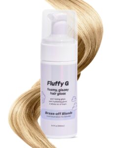 fluffy g hair gloss by hally hair, (blonde) - 3.4 fl oz hair glaze for blondes, brassy & color-treated hair - high shine shiny hair products for vibrant, fluffy & fuller-looking hair