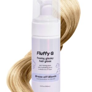 Fluffy G Hair Gloss by Hally Hair, (Blonde) - 3.4 fl oz Hair Glaze for Blondes, Brassy & Color-Treated Hair - High Shine Shiny Hair Products for Vibrant, Fluffy & Fuller-Looking Hair