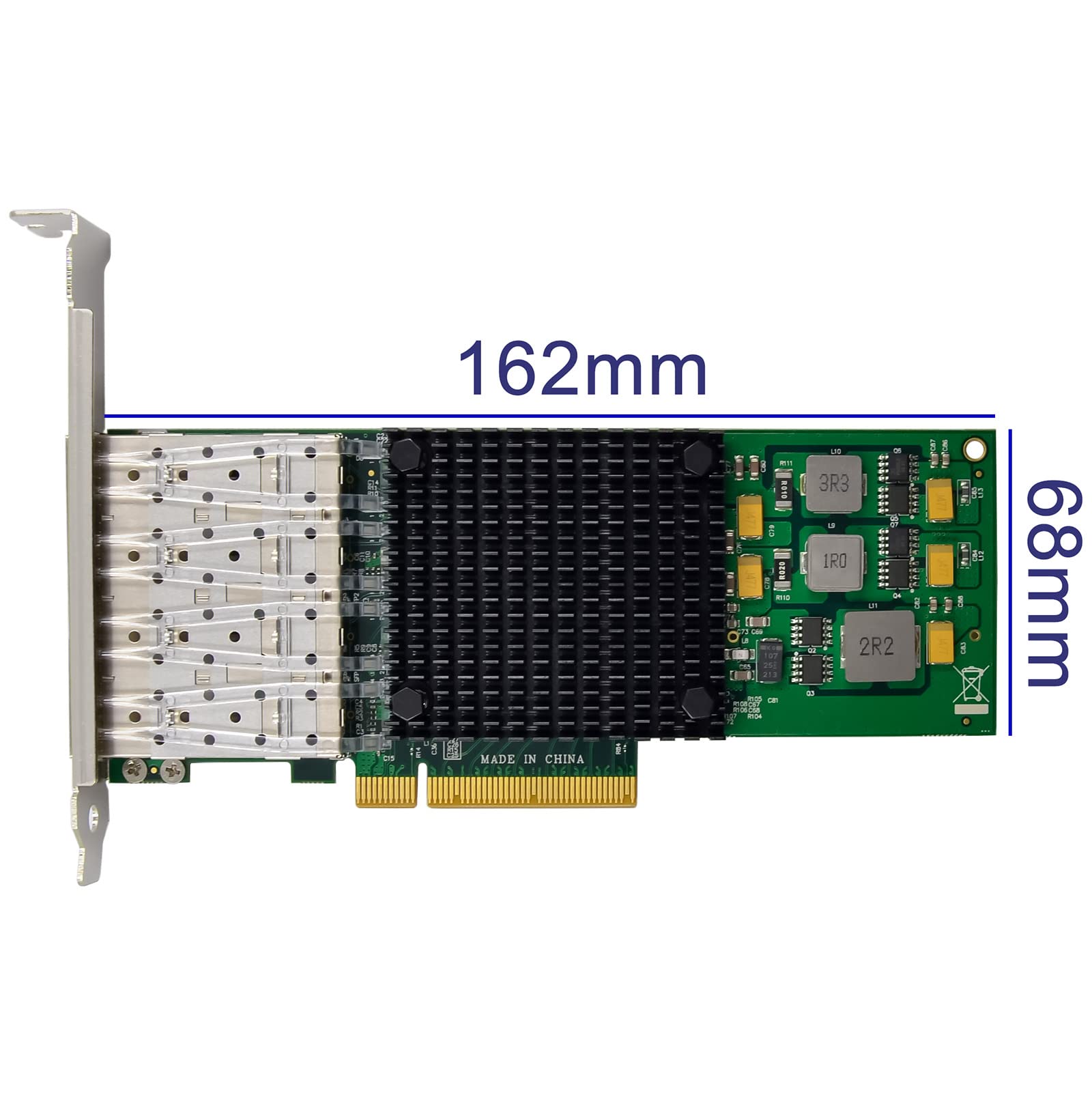 10Gb PCI-e 3.0 X8 NIC Network Card,Quad- SFP+ Port, with Broadcom BCM57840 Controller, PCI Express Ethernet LAN Adapter Support Windows Server/Linux/VMware