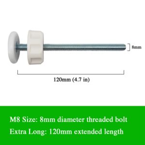 Baby Gate Guru Extra Long M8 (8mm) Spindle Rods + Small Wall Protectors Bundle (White)