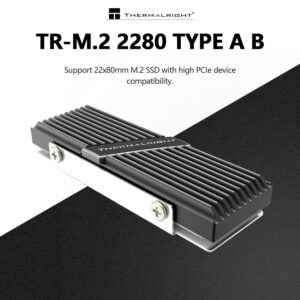 Thermalright TR-M.2 2280 Type A B 2280 heatsink for SSD Cooling M.2 2280 heatsink Cooler, Aluminum, with 2 Thermal Conductivity, Desktop High Performance SSD Cooler, Black