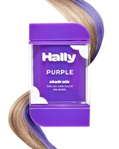 hally hair temporary hair color, shade stix (purple) - 12 ml washable hair chalk for kids, teens & adults - one day pop of color hair dye for festivals, sporting events & parties, all hair types