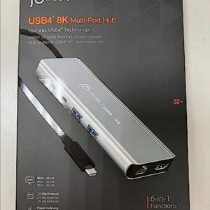 j5create USB4 8K Multi-Function Hub - 8K60/4K144 HDMI, 2.5G Ethernet, PD Charging, 10Gbps USB-A, 10Gbps USB-C Ports | Compatible with MacBook, Windows, Thunderbolt 3/4, and USB4 Devices (JCD403)