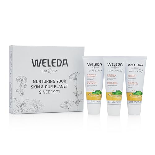 Weleda Oral Care Children's Tooth Gel, 1.7 Fluid Ounce (Pack of 3), Fluoride Free, Spearmint Flavor, Plant Rich Toothpaste with Calendula, Silica and Fennel