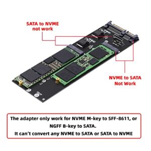 NFHK Oculink SFF-8612 8611 to U.2 Kit M-Key to NVME PCIe SSD and NGFF to SATA Adapter for Mainboard