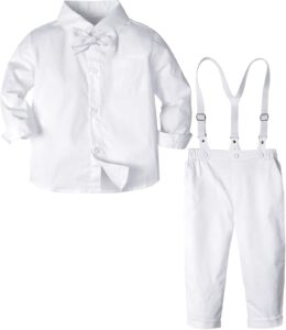 a&j design baptism outfits for boys toddler christening clothing formal gentleman dress suit 4-5t white