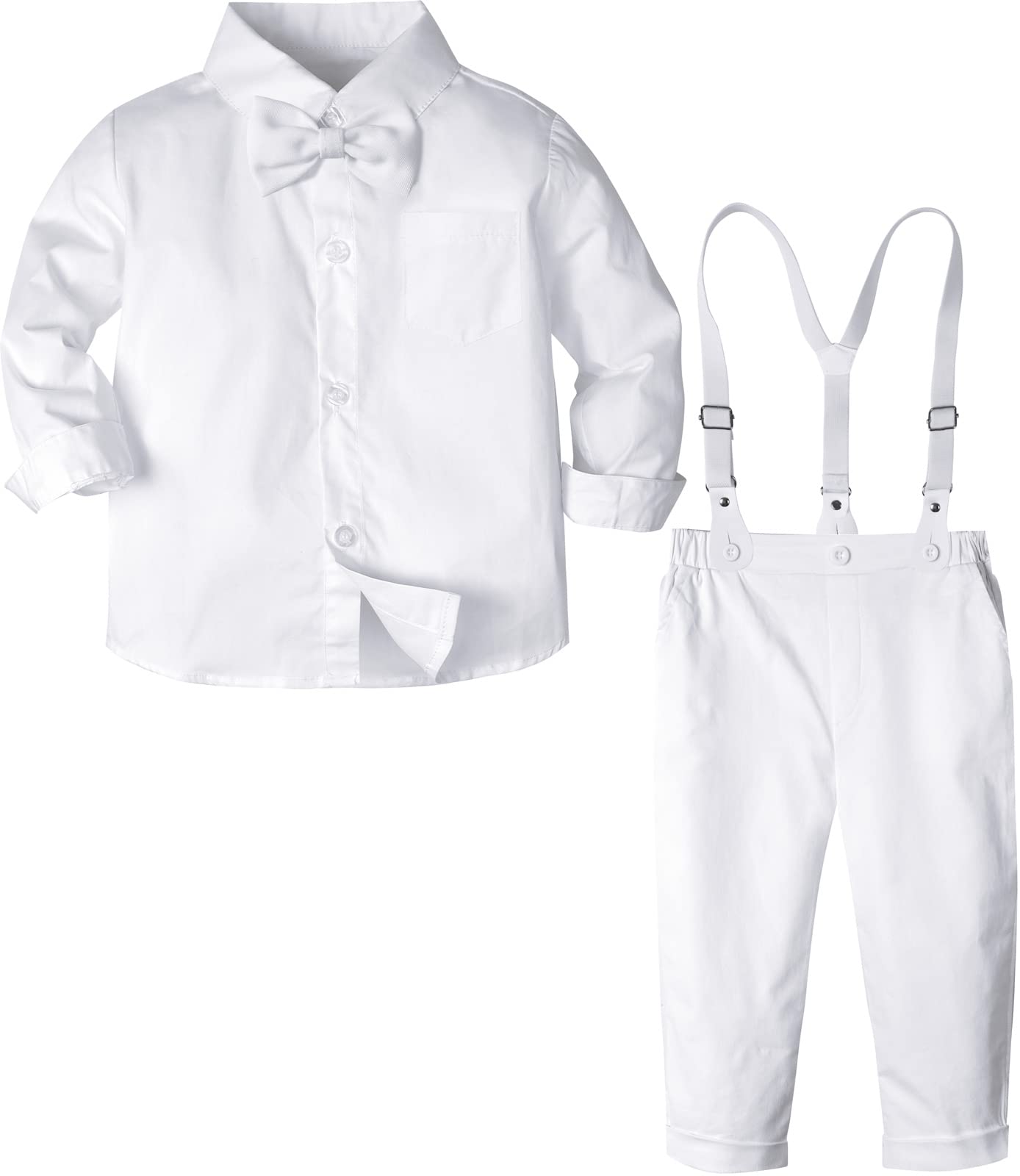 A&J DESIGN Baptism Outfits for Boys Toddler Christening Clothing Formal Gentleman Dress Suit 4-5T White