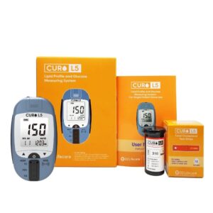 curo l5 digital cholesterol test kit home (device & 10 total cholesterol strips included)