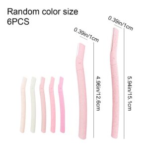 6 Pcs Eyebrow Razors Multipurpose Facial Hair Removers Biodegradable Eyebrow Trimmers for Eyebrows Face Women(Random Style and Color)