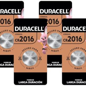 Duracell CR2016 3V Lithium Battery, Child Safety Features, 1 Count Pack, Lithium Coin Battery for Key Fob, Car Remote, Glucose Monitor, CR Lithium 3 Volt Cell (Pack of 4)