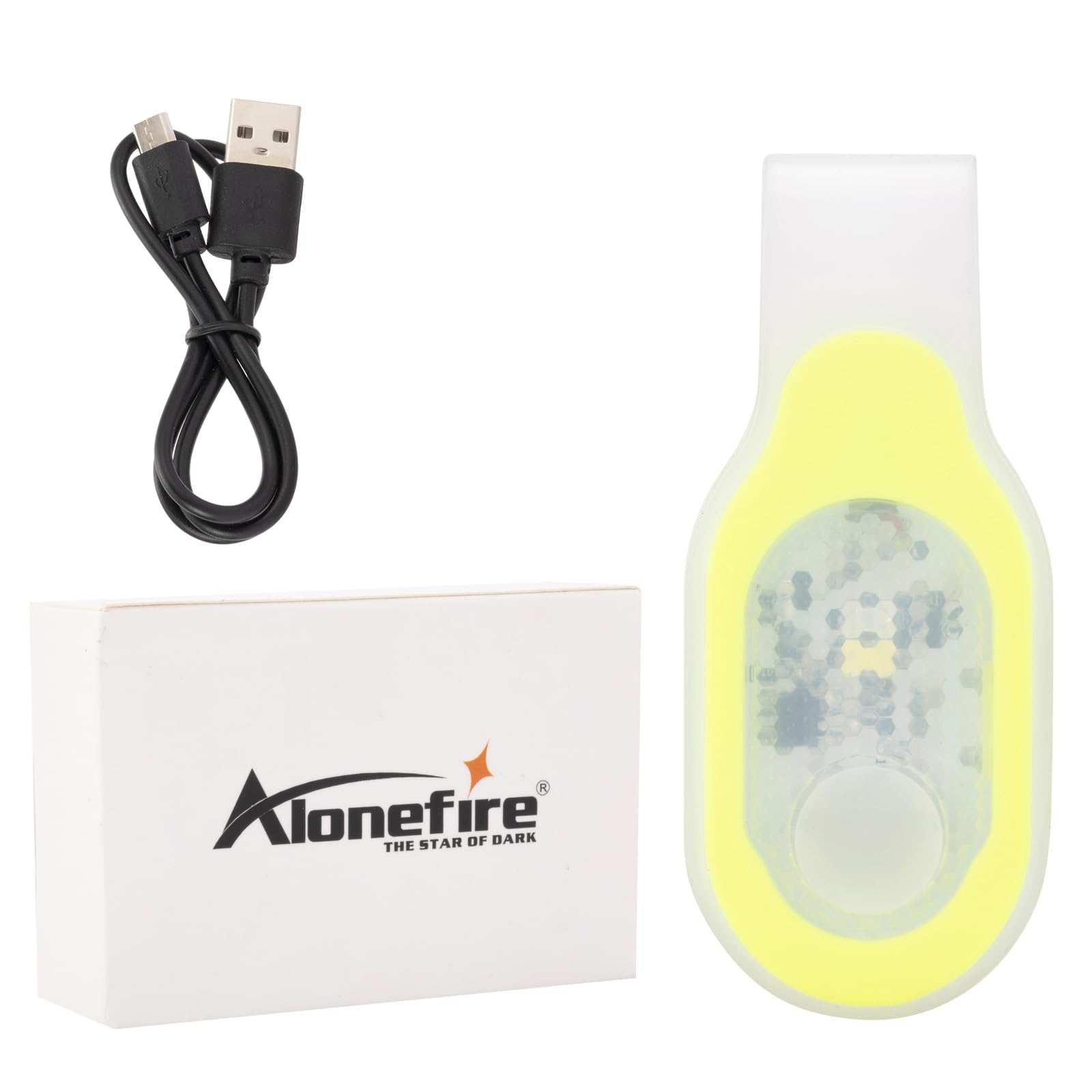 ALONEFIRE PL500 Nursing Night Light Clip on Flashlight USB Rechargeable Magnetic Nursing Light 3 Modes for Nurses Night Shift Nurse Essentials, Badge with Keychain Light, Built-in Battery (Yellow)