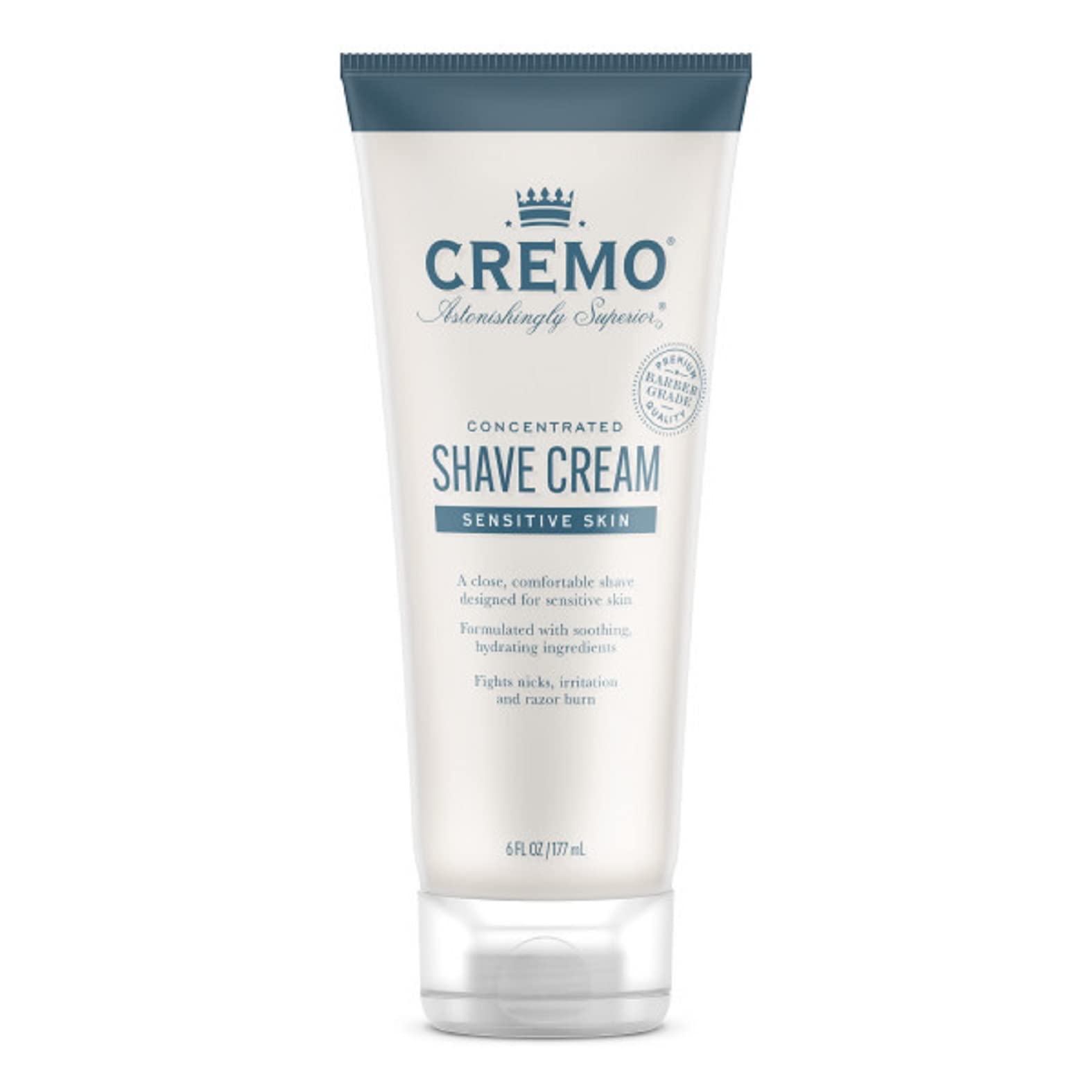 Cremo Sensitive Shave Cream, Astonishingly Superior Smooth Shaving Cream for Men, Fights Nicks, Cuts and Razor Burn, 6 Fl Oz