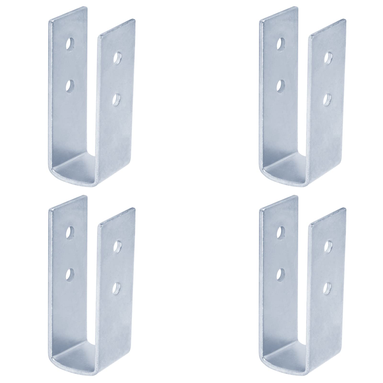 4 Pcs 4 Hole Long U-Shape Bracket, 1-1/4" Inner Wide, 4-5/8" High, Carbon Steel U-Channel Fasteners 3.5mm Thickness