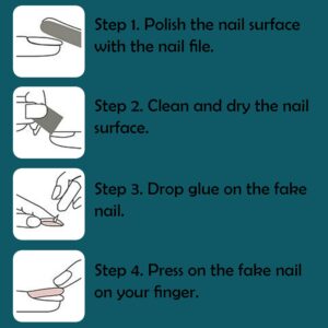 Trenion Press-on Nails, 2 Pack Long Coffin Press Nails, Professional Fasle Nail with Glue