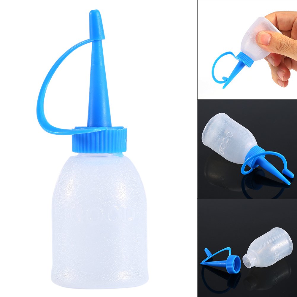 Akozon 6Pcs 30ML Small Squeeze Bottle With Pointed Tip One Ounce Plastic Squeeze Bottle Needle Tip Dropper Bottles Industrial Glue Gel Oil Squeeze Empty Bottle Jet Dispenser with Twist On Cap Lids