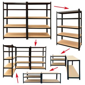 5 Shelf Garage Shelving, Heavy Duty Garage Storage Shelves with Adjustable Durable MDF Boards, Utility Rack Shelves Organization Multipurpose Shelf Max 1411lbs Load Capacity, 35"W x 16.5"D x 70"H