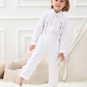 A&J DESIGN Baptism Outfits for Boys Toddler Christening Clothing Formal Gentleman Dress Suit 4-5T White