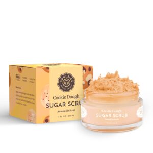 Sugar Lip Scrub | Ultra-Hydrating Exfoliator & Moisturizer for Dry or Chapped Lip | Shea Butter and Raw Sugar Scrubs | Pure & Natural | 1 Fl Oz (Cookie Dough)