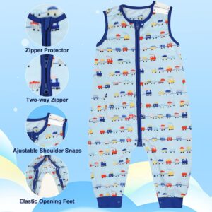 MOEMOE BABY Toddler Sleeping Sack Fleece Sleep Sack with Feet 1.0 Tog Sleep Sack with Legs Sleeveless Wearable Blanket Baby