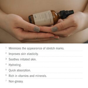 Birth Skincare Stretch Mark Serum for Pregnancy and Postpartum. Natural and safe for sensitive skin and all skin types. 𝐌𝐚𝐝𝐞 𝐢𝐧 𝐂𝐚𝐧𝐚𝐝𝐚, 2oz | 59 ml