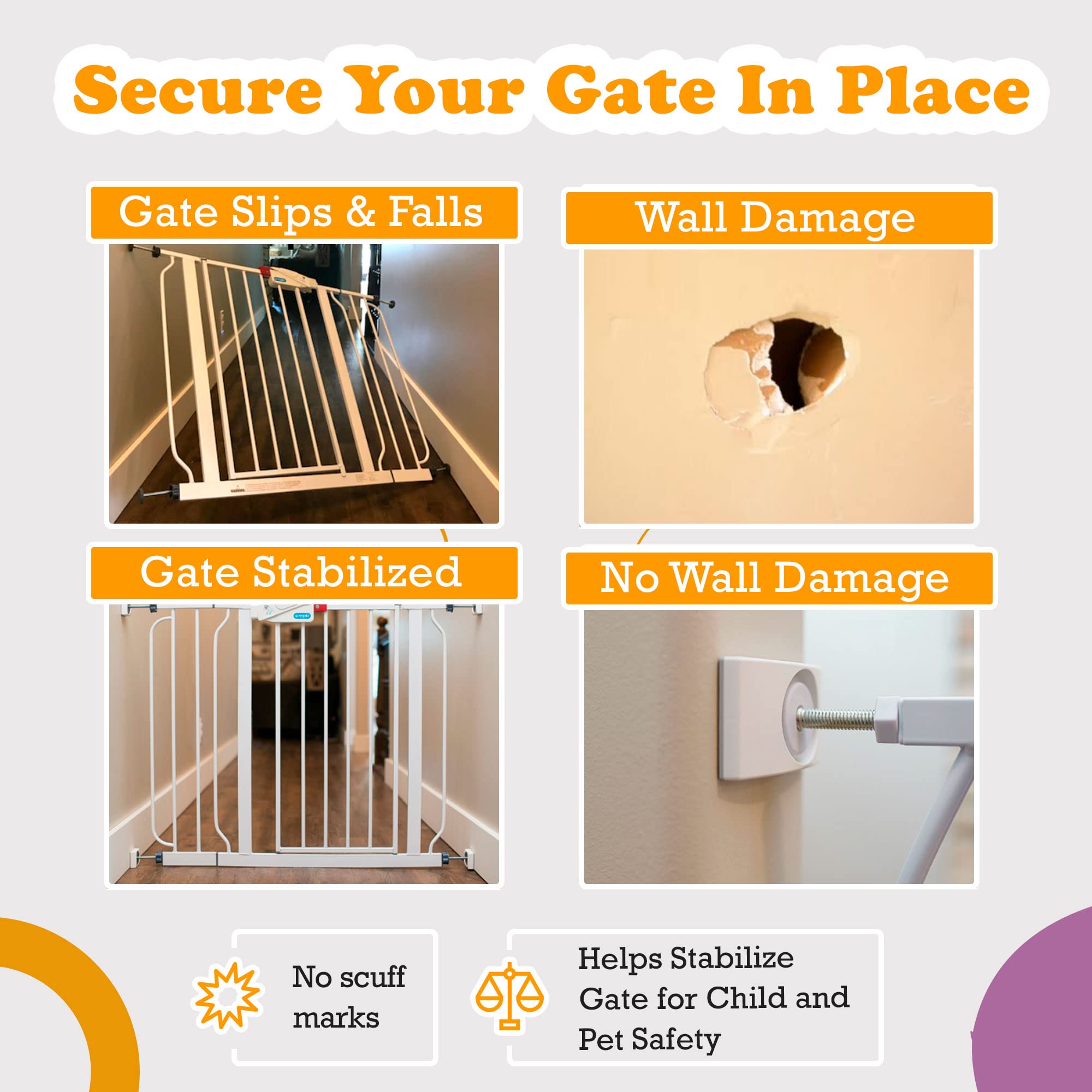 Wall Nanny + The Block-It-Socket - Protect Walls from Baby Gate Damage and Keep Children Safe from Outlets