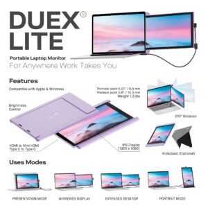 Mobile Pixel Duex Lite 12.5" Full HD USB Mobile Monitor Purple 101-1005P08 , Refurbished