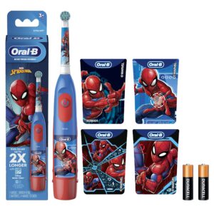 Oral-B Kid's Battery Toothbrush Featuring Marvel's Spiderman, Soft Bristles, Replaceable Brush Head, for Kids 3+