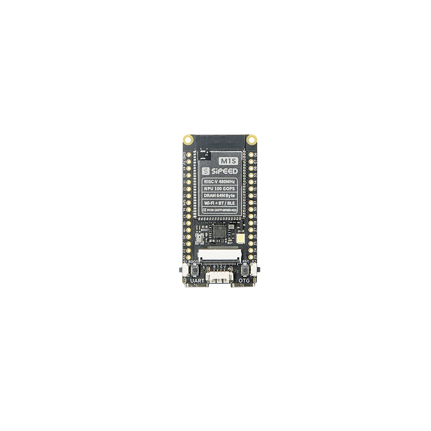 Sipeed Maix M1s Dock tinyML RISC-V Linux AI Development Board with RISC-V CPU BLAI 100GOPS NPU Built-in 768KB SRAM 64MB UHS PSRAM 16MB eMMC for IoT Edge Computing Support FreeRTOS Linux OS